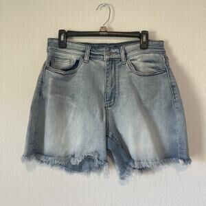 Judy Blue Shorts Womens 1XL Blue Denim High Rise Frayed Hem Distressed Casual